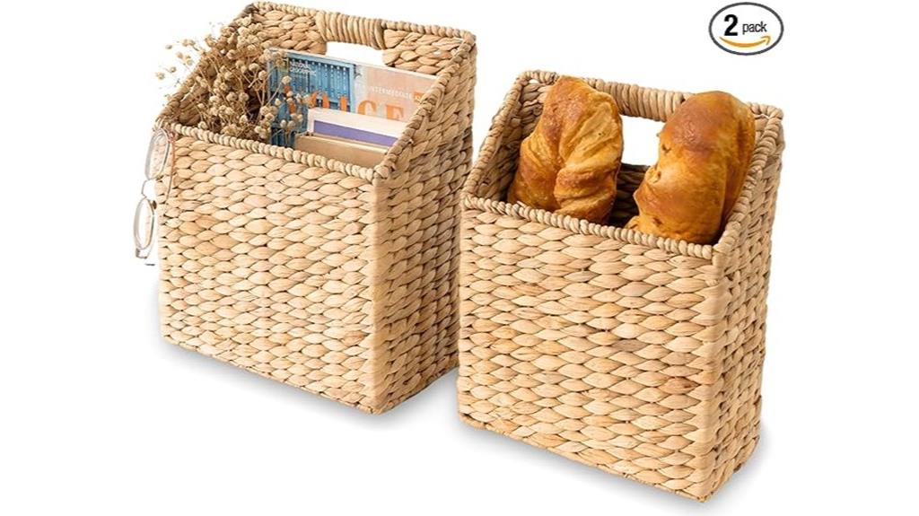 wicker hanging storage baskets