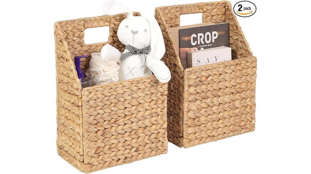 wicker hanging storage baskets