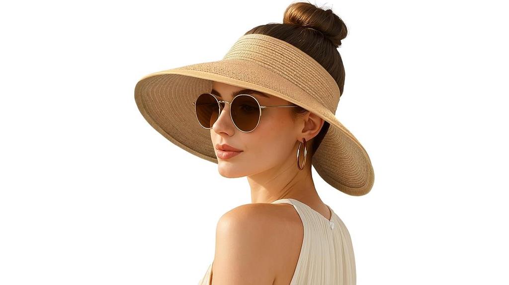 wide brim ponytail straw hat