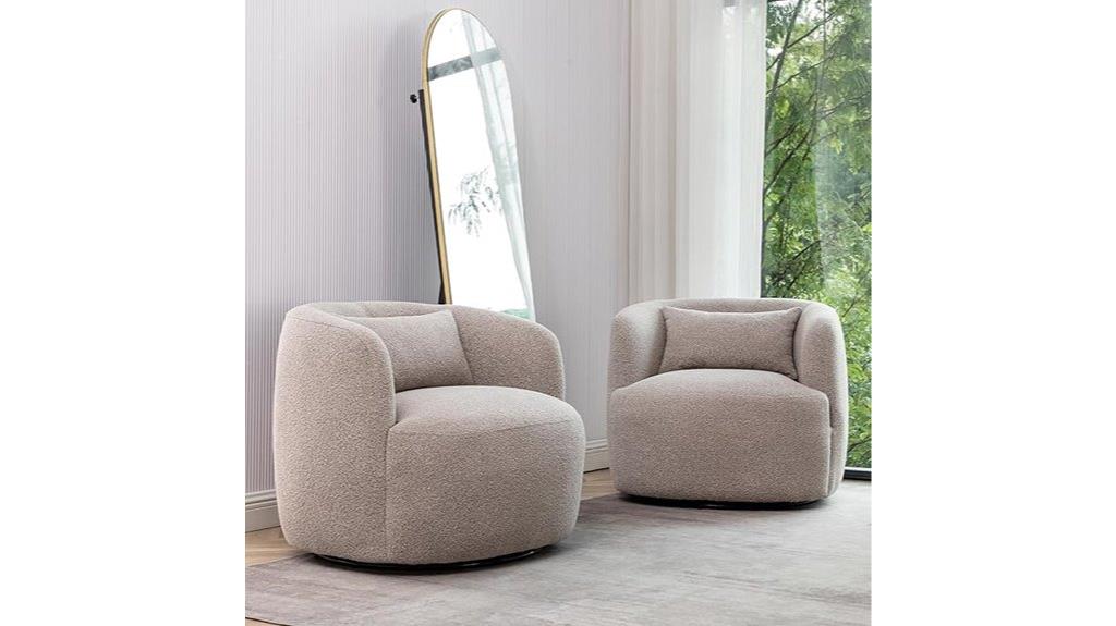 wide swivel barrel chairs