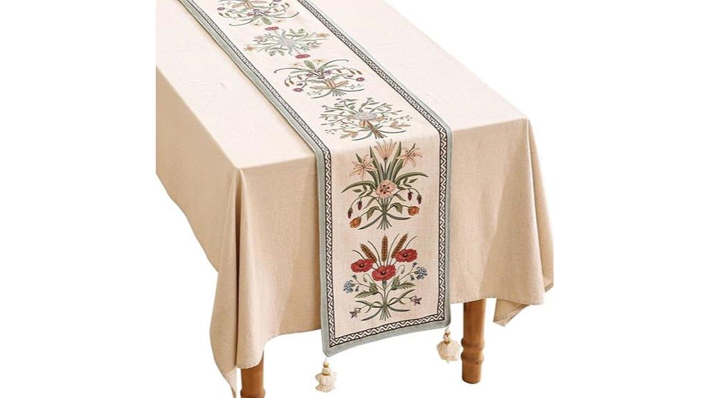 wildflower pattern linen runner