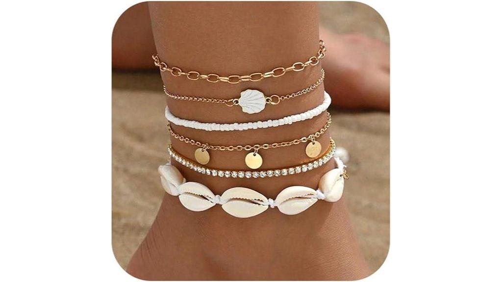 women s beaded anklet set