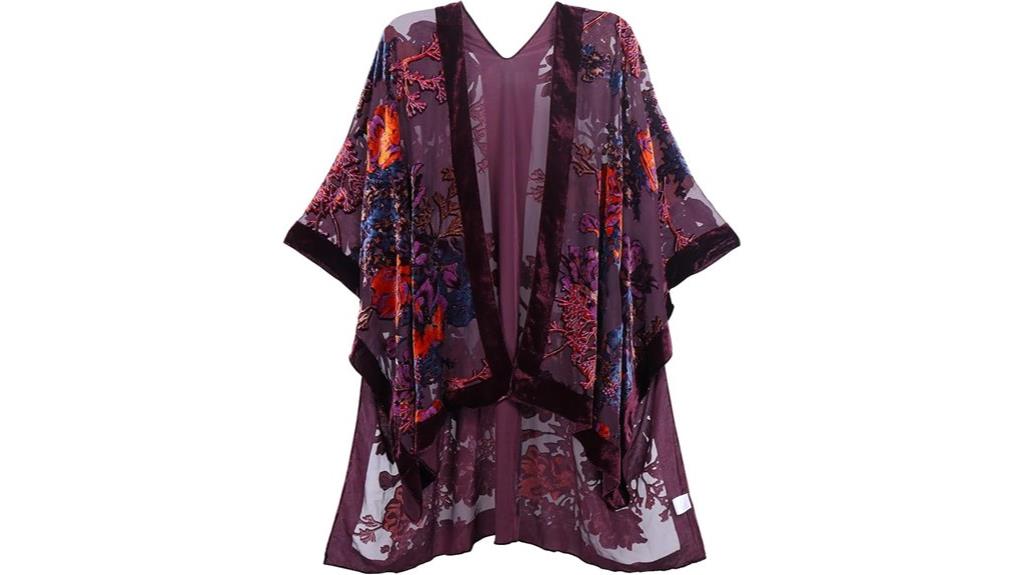 women s burnout velvet kimono