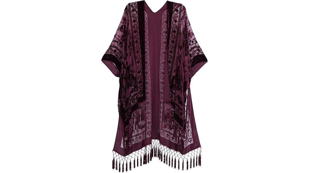 women s burnout velvet kimono