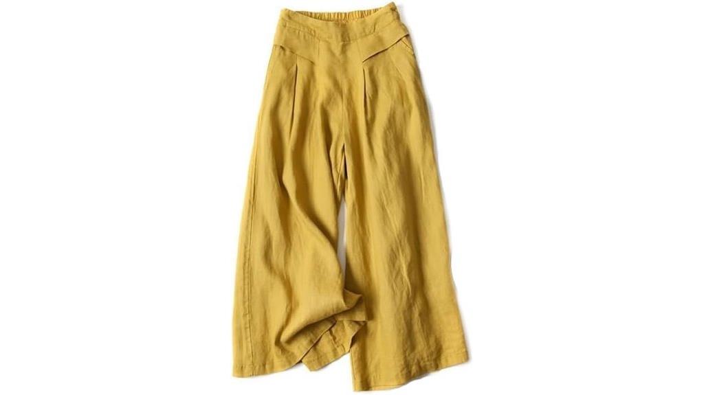 women s cotton linen palazzo pants