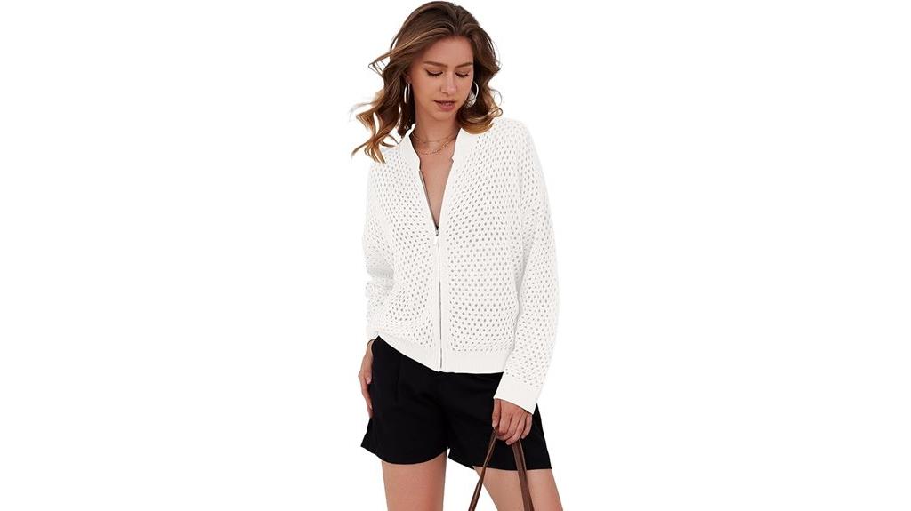 women s crochet zip up cardigan