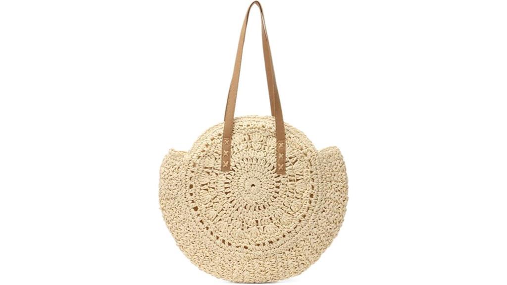 women s round woven tote