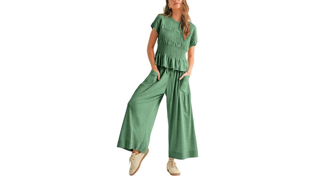 women s smocked top set