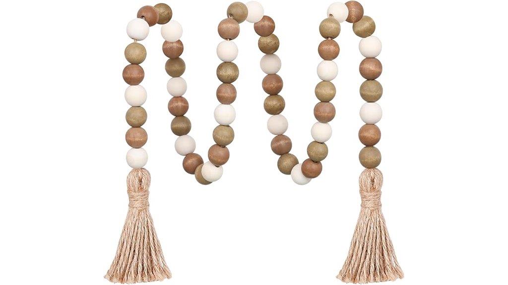 wood bead garland decor