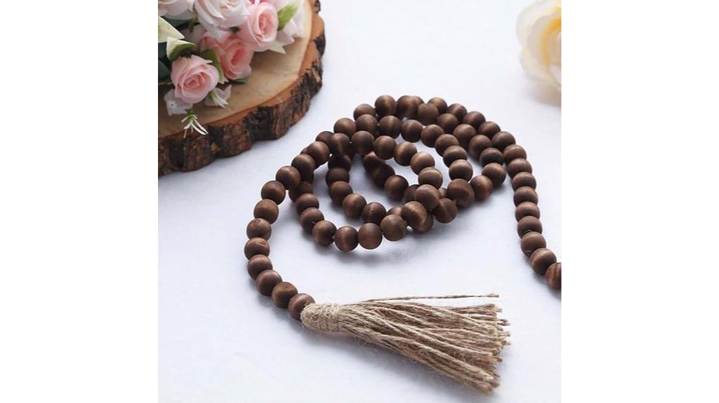 wood bead tassel garland