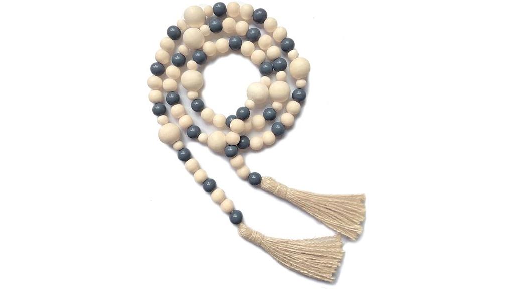wood bead tassel garland