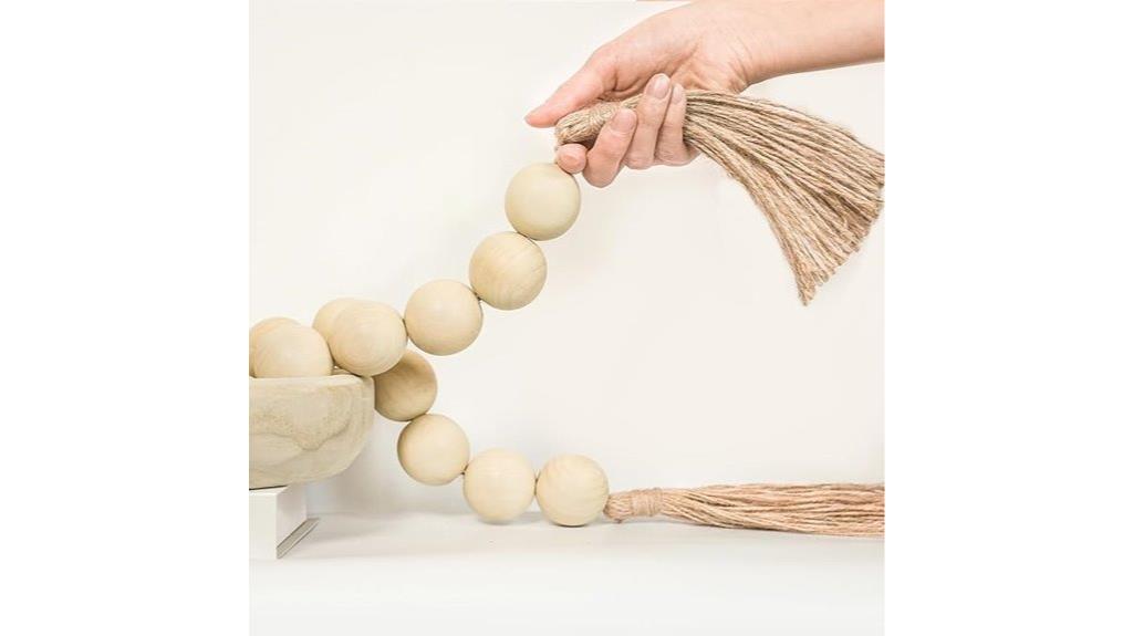 wood bead tassel garland