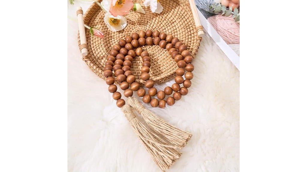 wood bead tassel garland