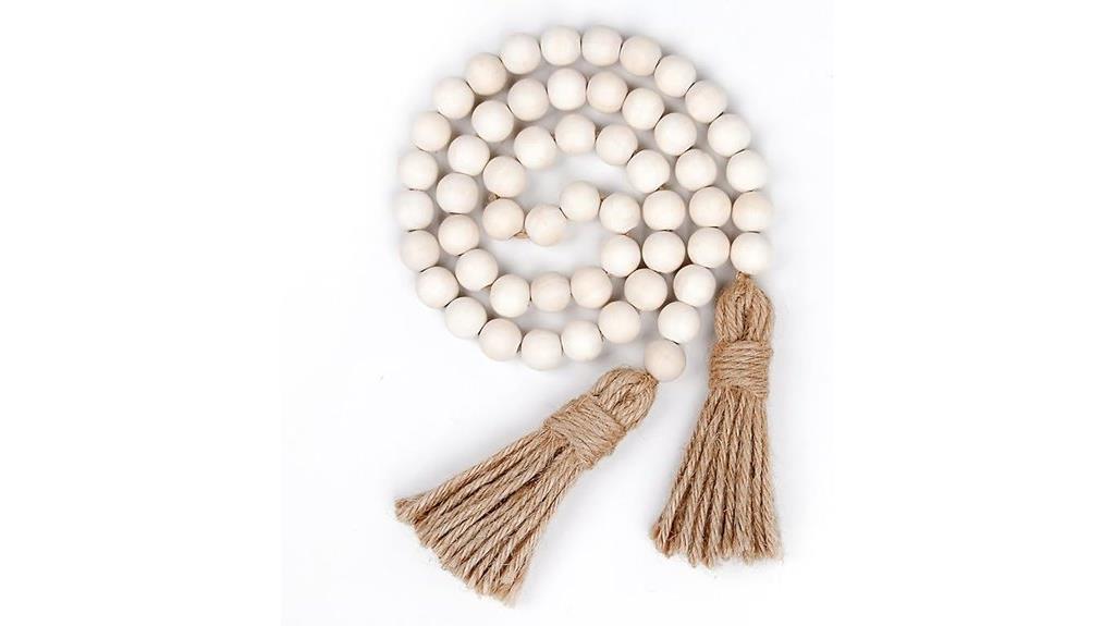 wood bead tassel garland