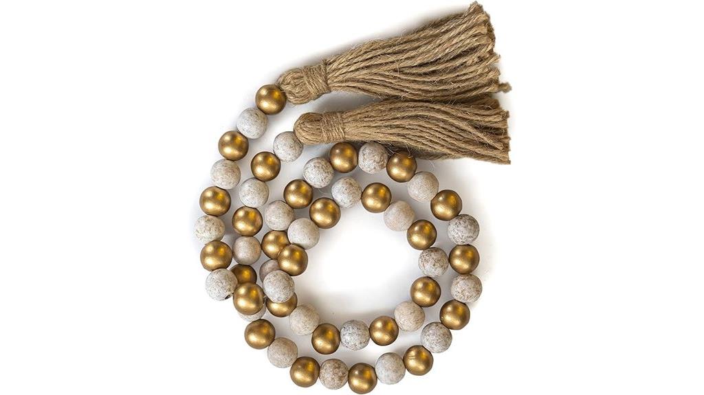 wood beads tassel garland