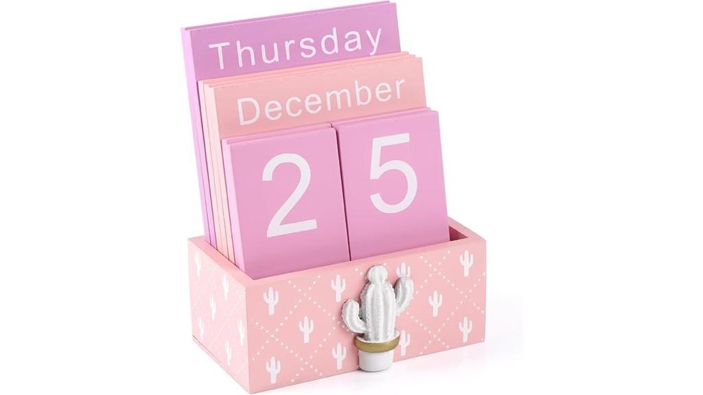wooden calendar for desk