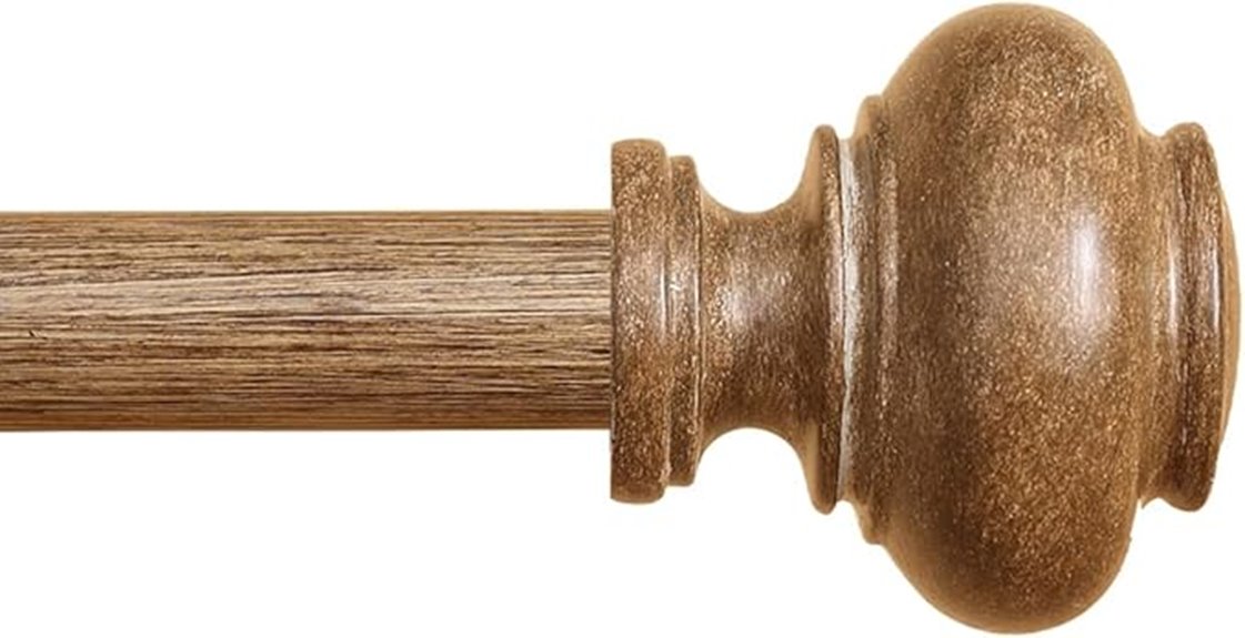 wooden curtain rods 32 45 inches
