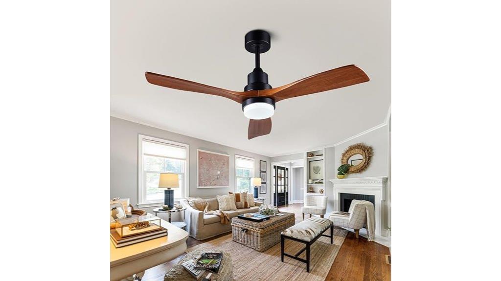 wooden fan with remote