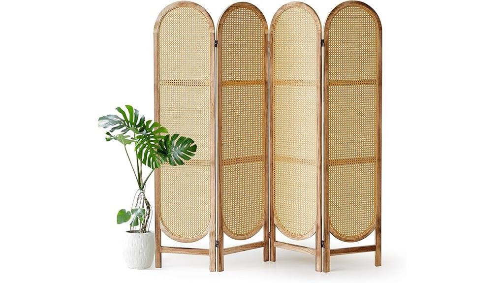 wooden four panel room divider