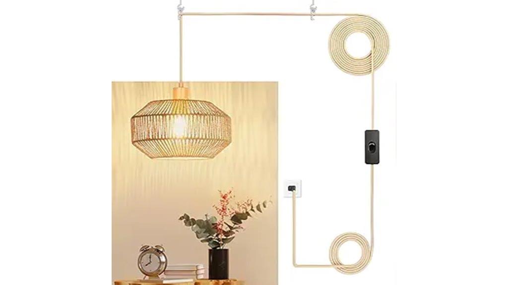 woven rattan pendant light