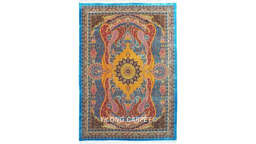 yilong floral silk rug