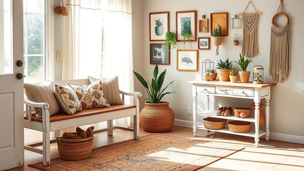 bohemian foyer entrance decor