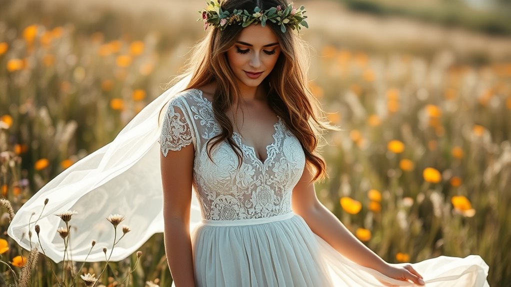 bohemian romantic bridal attire