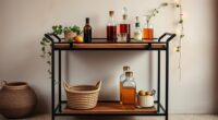 boho bar cart decor