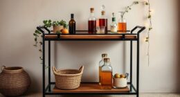 boho bar cart decor