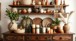 boho dresser shelf styling