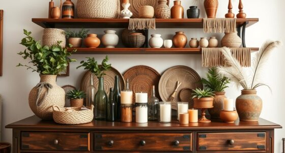 boho dresser shelf styling