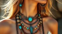 boho earrings layered necklaces