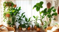 boho indoor plant styling