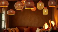 boho lighting rattan sculptural