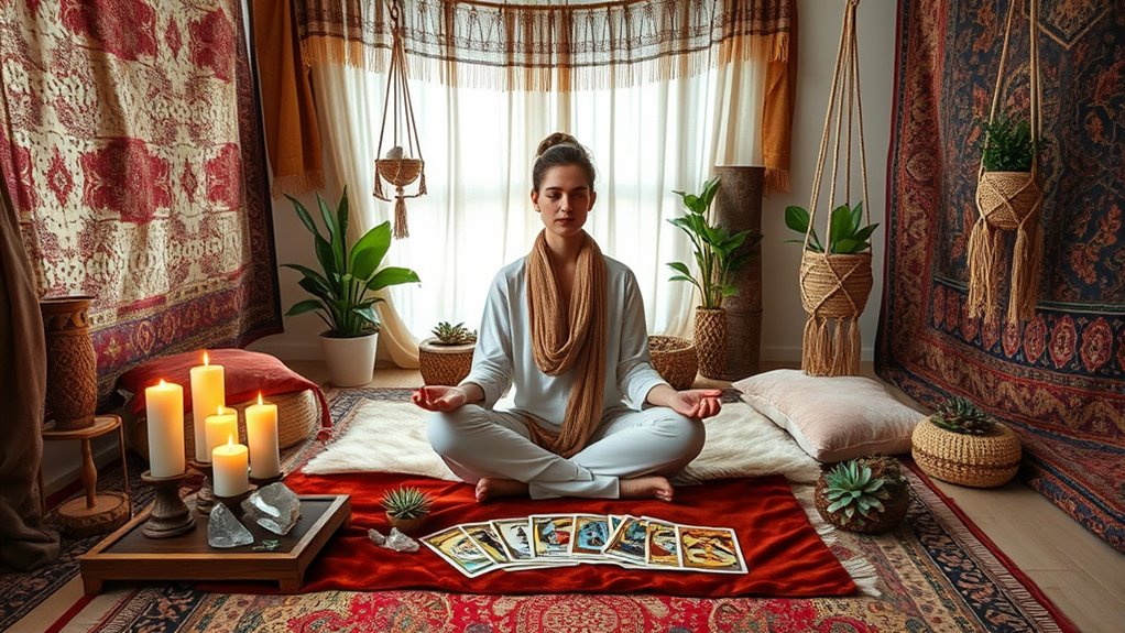 boho meditation tarot practices