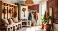 boho mudroom entryway design