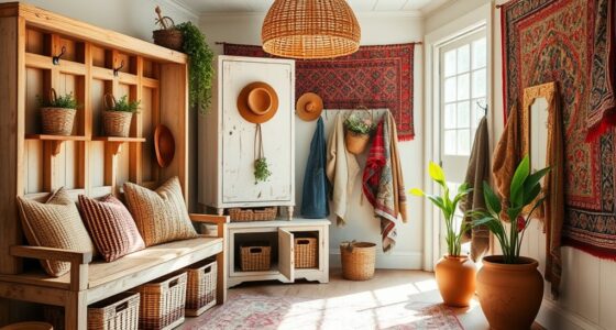 boho mudroom entryway design