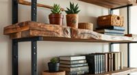boho raw wood shelves