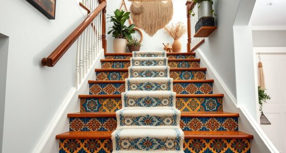 boho staircase tile runners