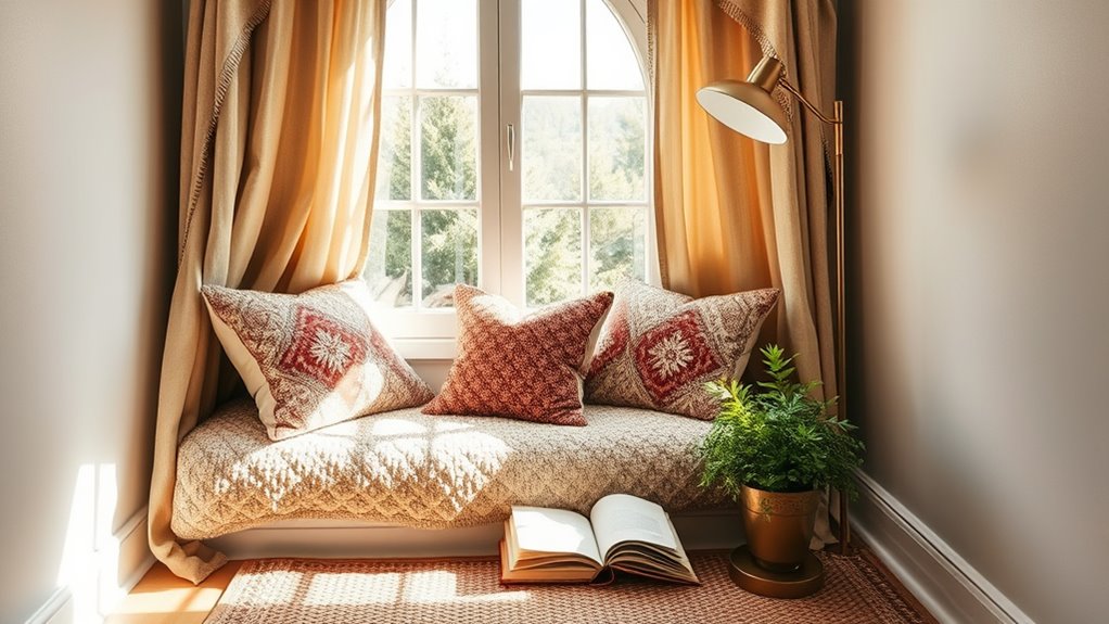 boho window seat decor