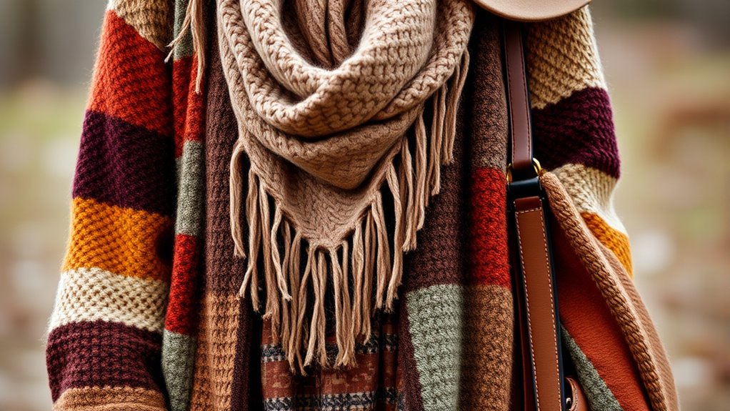 boho winter layering textures
