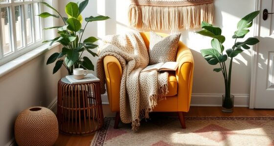 comfortable boho reading space
