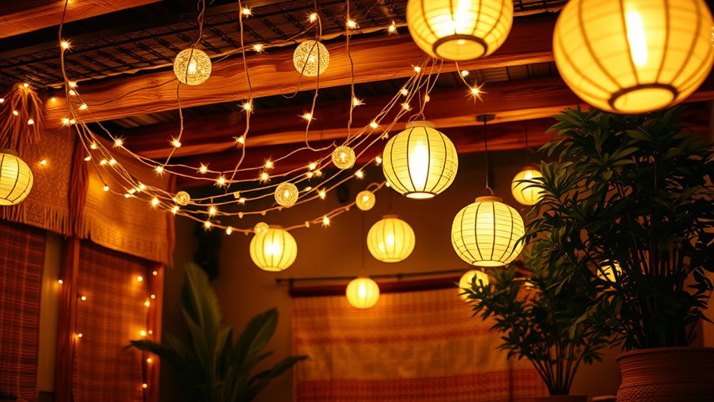 create cozy boho lighting