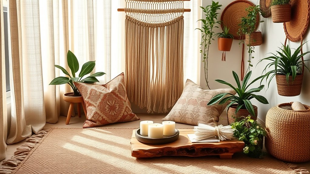 create cozy boho meditation sanctuary