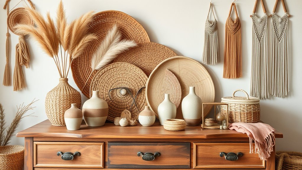 create textured eclectic displays
