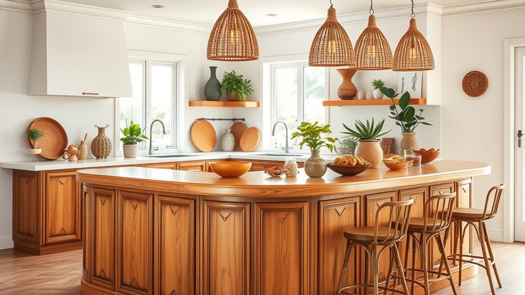 curved boho kitchen design