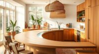 curved boho kitchen islands