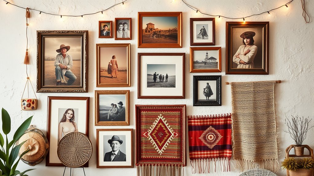 eclectic boho art wall
