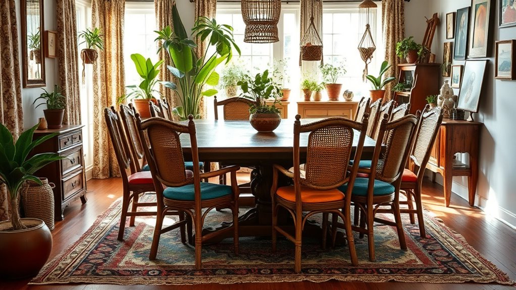 eclectic layered boho decor