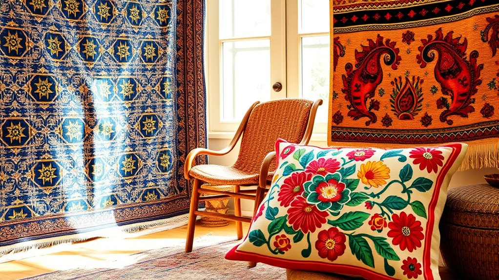 eclectic vibrant cultural textiles